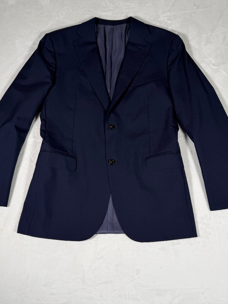 Suitsupply Blazer Men Size 42l Blue Two Button 100% Wool Napoli Int Super 110s